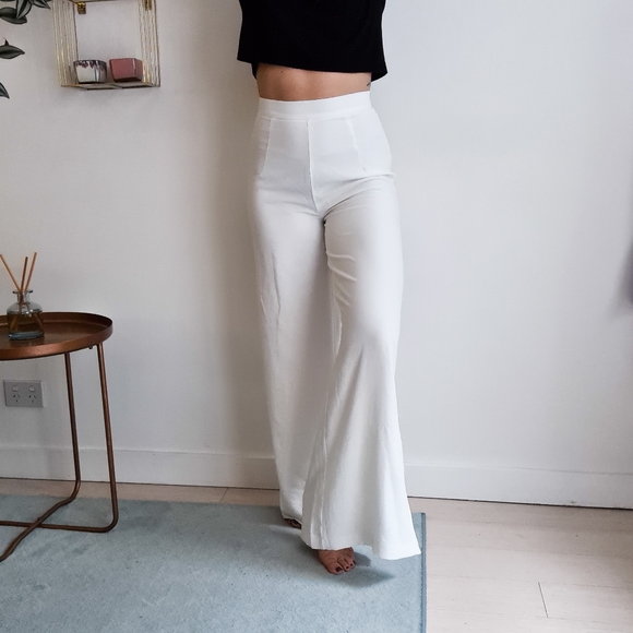Tiger Mist Pants - Tiger Mist high waisted wide leg pants | off-white sz small classic chic womens